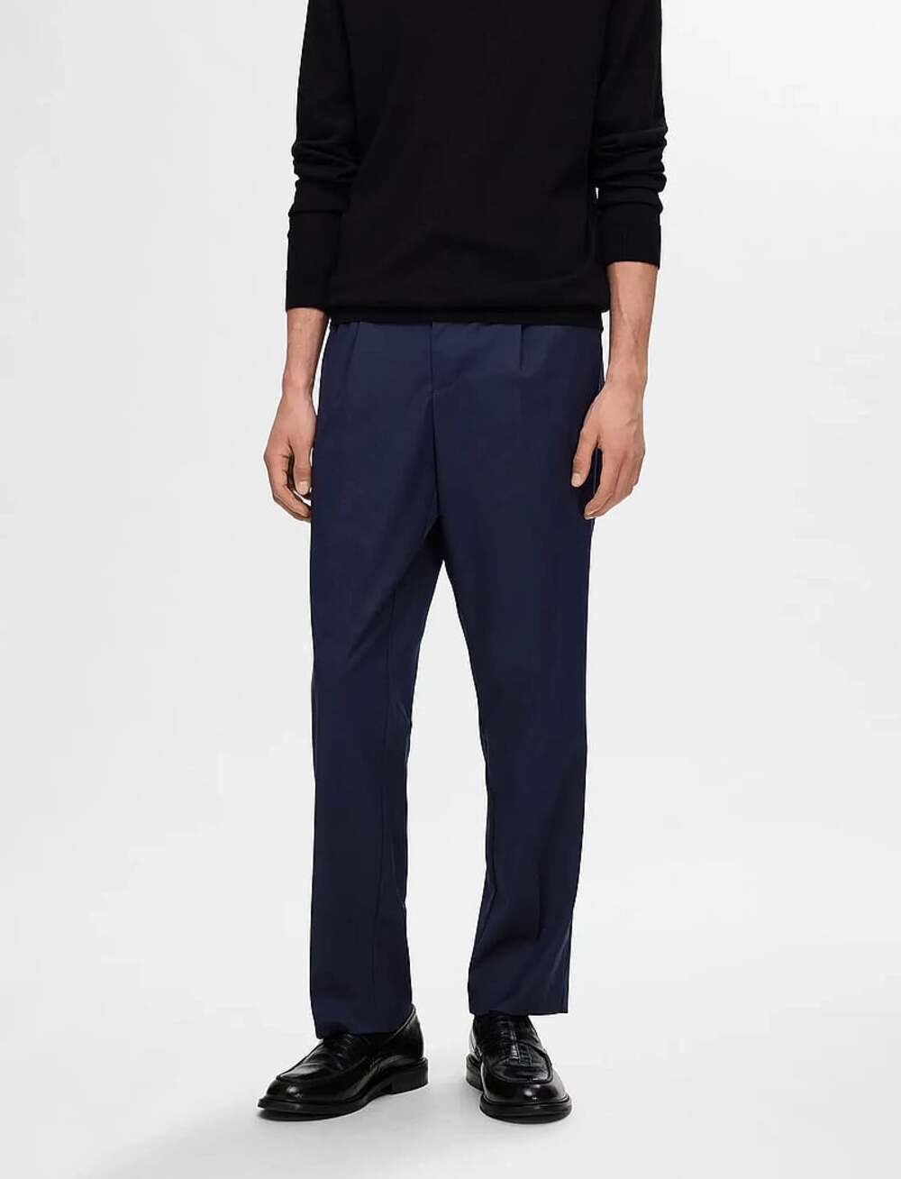 Selected Homme Leroy Pleated Navy Blue Drawstring Comfort Trouser Pants Large